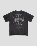 AFTER HOURS // Cross Oversized Tee Acid Wash Black