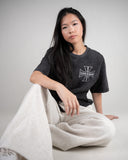 AFTER HOURS // Cross Oversized Tee Acid Wash Black