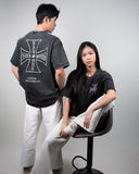 AFTER HOURS // Cross Oversized Tee Acid Wash Black