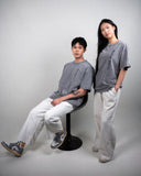 AFTER HOURS // Wordmark Oversized Tee Acid Wash Grey