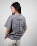 AFTER HOURS // Cross Oversized Tee Acid Wash Grey