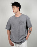 AFTER HOURS // Cross Oversized Tee Acid Wash Grey