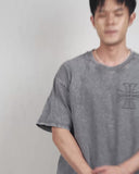 AFTER HOURS // Cross Oversized Tee Acid Wash Grey